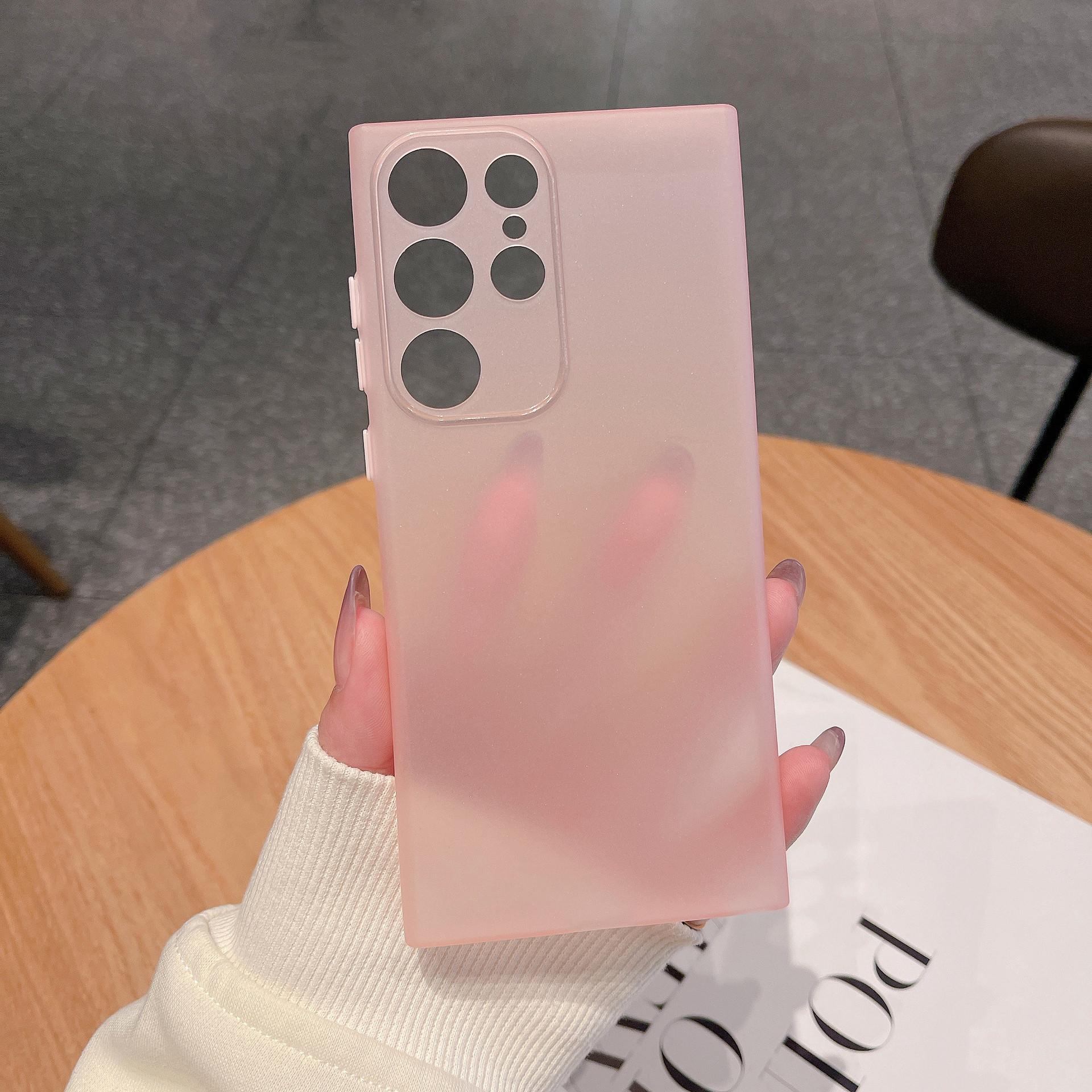

Ультратонкий матовый чехол для телефона Samsung S24Ultra, простой силиконовый, S23plus противоударный A72, подходит для 22 чехлов Samsung S24 розовый