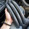 1Pair  Laser Carbon Fiber Silicone Car Steering Wheel Cover 1K Micro Fiber Leather PVC Wheel Booster Cover Non-Slip Universal
