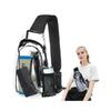 Klare Sling-Tasche Stadionzugelassen Brust-Rucksack für Damen Herren Transparenter Crossbody-Tagesrucksack für Wandern Konzerte
