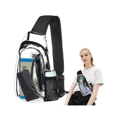 Clear Sling Bag Stadium Approved Chest Backpack For Women Men Transparent Crossbody Daypack For Hiking Concerts