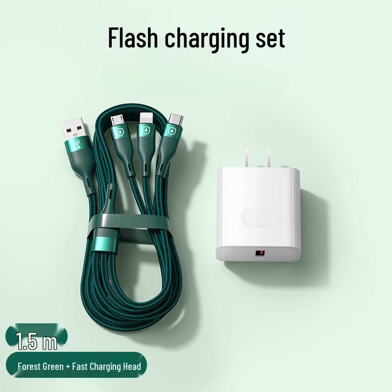 Universal Fast Charge 3-in-1 Multi-Head Charger Cable for Mobile Phones