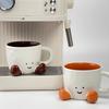 300ml Ceramic Mug Cartoon Feet Design Hot Cold Drinks Mug Suitable Capacity Happy Face Ceramic Tea Mug Drinkware