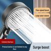Black Warrior Adjustable Air Booster Shower Head - Anti-Fall Design for Home and Dorm Bathrooms