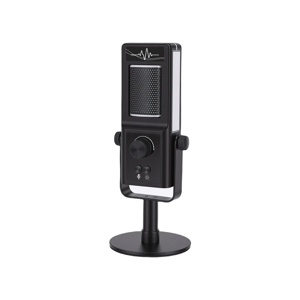 USB Condenser Microphone RGB Mic with Stand Type C Interface Plug and Play Noise Reduction for Live Streaming Recording