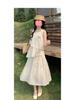 Women's 2025 Summer French Sleeveless Vest Cake Dress - Petite Holiday A-line Skirt, Loose Fit
