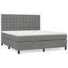 Maison Exclusive - Sommier à lattes de lit avec matelas Gris foncé 160x200cm Tissu
