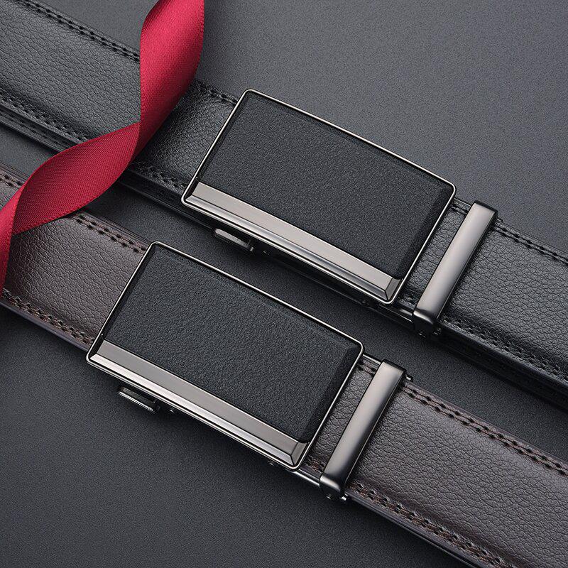 Men's High-End Genuine Leather Automatic Buckle Belt for Casual Trousers
