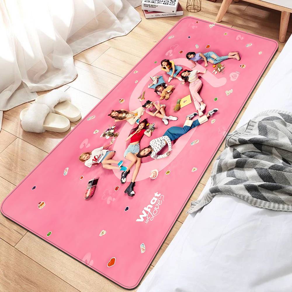 Kpop T-Twice Floor Mat Anti-slip Absorb Water Long Strip Cushion Bedroon Mat Alfombra