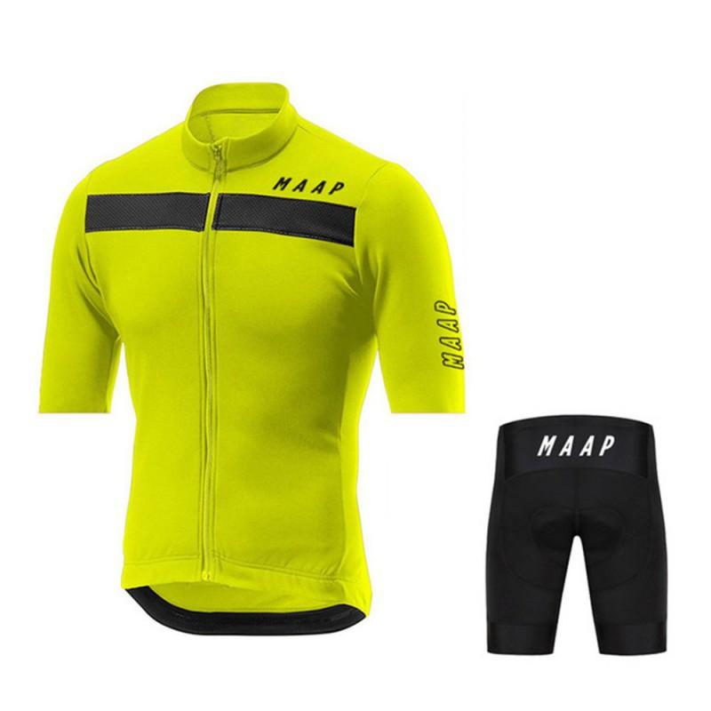 MAAP Radsport Anzug Set Rennrad Oberteil Schnelltrocknend Atmungsaktiv Kurzarm Trägerhose