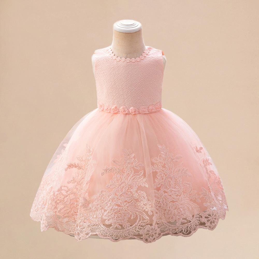 

Платье для дня рождения для малышей, 1 год, платье для крещения с бантом, детское платье для свадебной вечеринки, элегантные платья принцессы 9-12M розовый