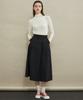 MANAVIS7 Pintuck A-Line Long Skirt [Black]