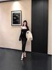 2025 Winter Off-Shoulder Two-Tone Dress: Slimming, Sexy, Elegant & Backless with Inner Camisole for Women