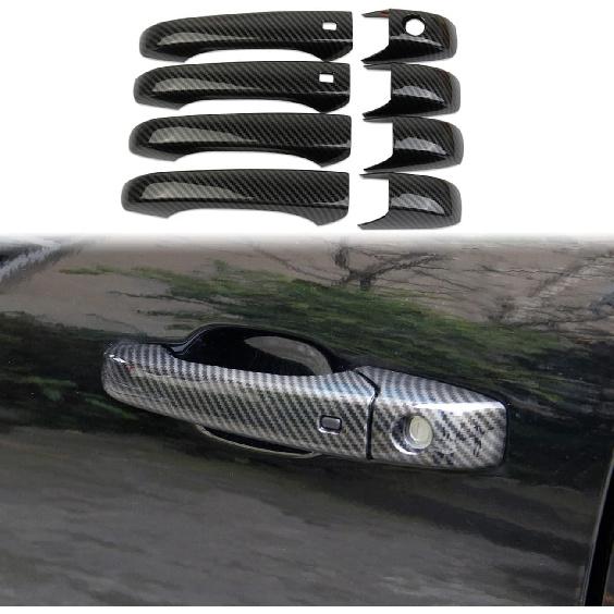 crosselec Door Handles Trim Cover for 2011-2021 Dodge Durango Decor Accessories (Black Carbon Fiber)