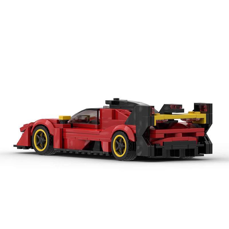 MOC Building Blocks 136251 Ferrari 499p Red Sports Car 8 Grid Car Car Assembly Toy Gift