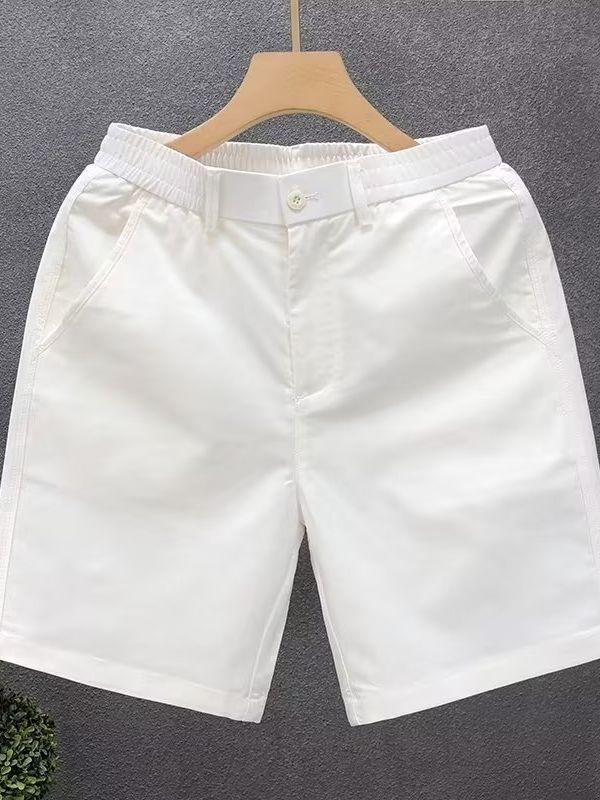 Men's Versatile White Casual Summer Shorts - Trendy, Lightweight, Straight Fit