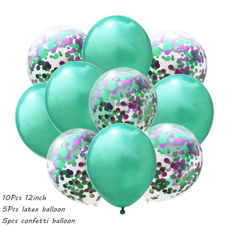 10Pcs Metal Latex Balloons Confetti Balloon Set For Wedding Birthday Party Balloon Decoration Baby Shower Helium Balloons
