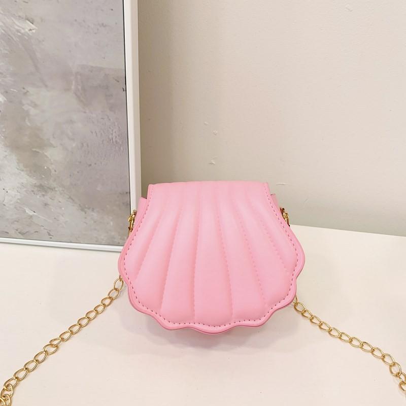 Exquisite Shell Cute Mini Childrens Shoulder Bag With Chain Casual Style