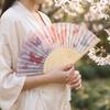 2PCS/SET Traditional Ancient Folding Fan Vintage Bamboo Fan Dance Fan  Cheongsam Matching