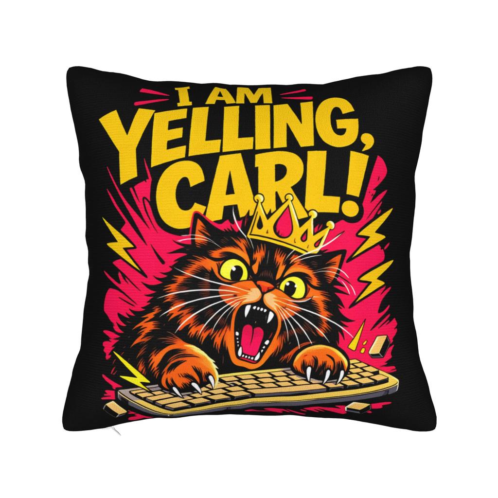 I Am Yelling Carl Donut Cat Meme Pillow Case Funny Pillow Cover Soft Pillowcases For Living Room Chair