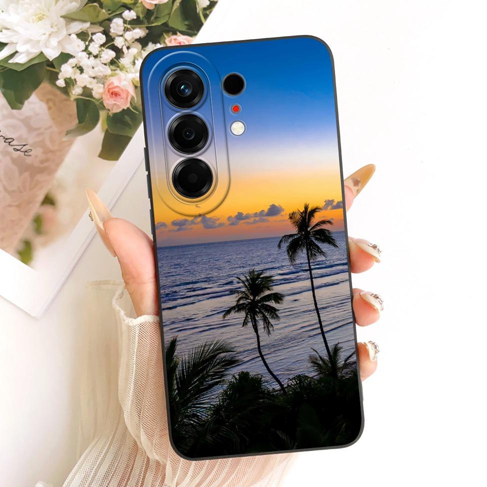 Hülle Für Tecno Camon 50 4G Cover CN5 Luxus Mode Blumen Kawaii Niedlich Bemalt Stoßfest Silikonhülle Für Techno Camon 50 4G