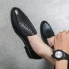 Wzór pleciony Skóra Moda Męskie Codzienne Mokasyny Codzienne Skórzane Buty Męskie Wsuwane Płaskie Buty Buty do Jazdy Męskie Buty Biznesowe