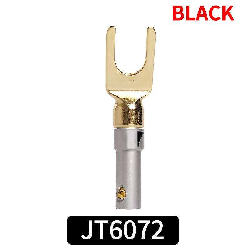 

4/10/20 pcs Gold Plated Copper Spade Connectors (Y/U Type) - for Speaker Wire to Banana Socket & Amplifier Binding Post 4 PCS чёрный