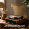 Stereo Nostalgic Turntable Records Player WoodenGrain Finish, Retro Player, for Living Room