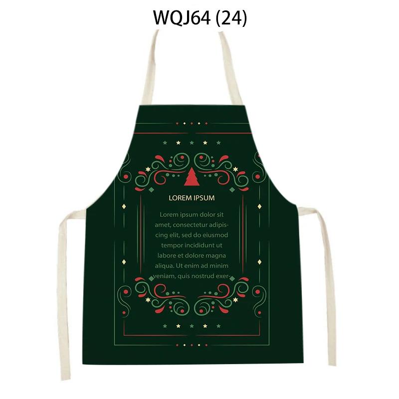 

Merry Christmas Tree Socks Gift Letter Printed Cleaning Kitchen Apron Baking Cooking Antifouling Apron Sleeveless Pinafore 47x38cm