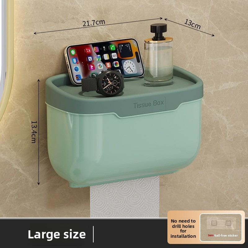 

Многофункциональный держатель для туалетной бумаги без сверления: Коробка для туалетной бумаги и полка для хранения для простой установки