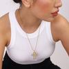 Stainless Steel Cross Pendant Necklace Exquisite Vintage Jewelry Necklace Pearl Necklace  Gift