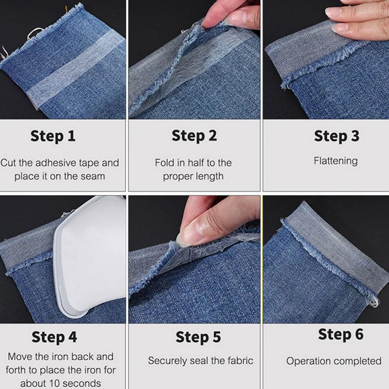 Multi-Functional Adhesive Fabric Tape Heavy-Duty Double Sided Adhesive Fabric Tape Adhesion Iron-On For Lining Sewing For Collar