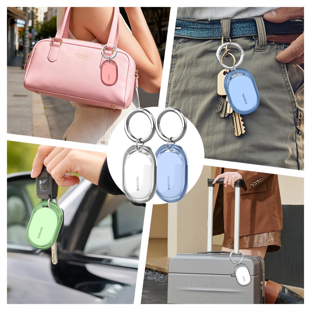 4Pack Waterproof TPU Case For Xiaomi Tag, Full Body Holder Keychain, Anti-Scratch Cover for Xiaomi Tag, Luggage, Pet Collar, Car Key
