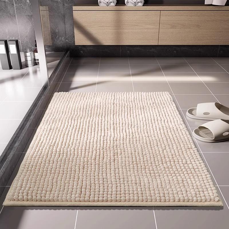 Chenille Bathroom Rug Super Absorbent Non-Slip Bath Mat Soft Fluffy Shaggy Floor Mat for Bathroom Shower Machine Washable