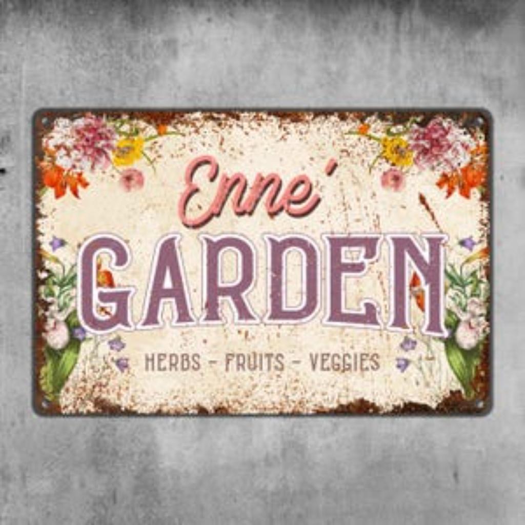 Personalized Custom Garden Metal Sign Herb Fruit Veggie Plaque Outdoor Yard Art Decor Aluminum