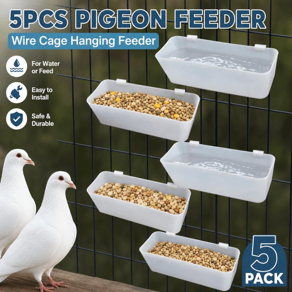 5pcs Automatic Hanging Bird Feeder Drinker Wall-mounted Pigeon Feed Trough  Aviary