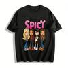 Y2K Spice Girls Bratz Style Graphic Tee Retro 2000s Nostalgia Spicy Girls Print Top for Women Pure Cotton T-shirt