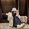 Autumn Winter Loose Casual Printing Cardigan Hoodies Women Preppy Style All-match Zipper Coat Outwear Top