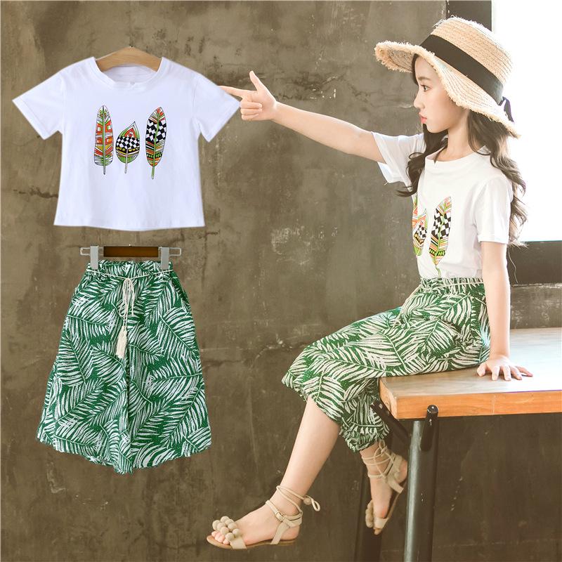 Summer Baby Girls Clothes Sets Outfits Kids Clothes Short Sleeve +Pants Children Clothing Set 3 4 5 6 7 8 9 10 11 12 Years