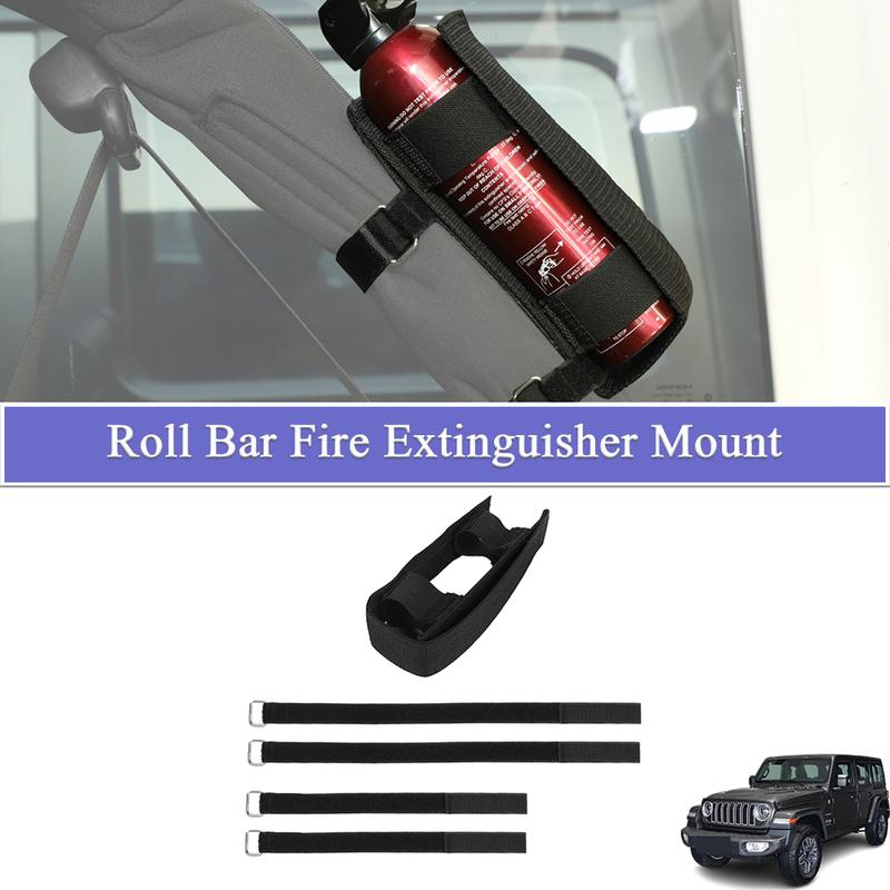 Roll Bar Bottle Extinguisher Mount Holder Adjustable Fixing Belt for Jeep Wrangler CJ YJ LJ TJ JK JKU JL JLU 4XE Car Accessories
