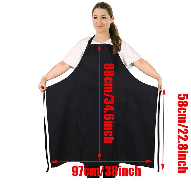 Czarny fartuch w dużych rozmiarach z regulowanymi ramiączkami i 2 kieszeniami - Odzież robocza do gotowania i restauracji z możliwością personalizacji logo 88*58 cm czarny
