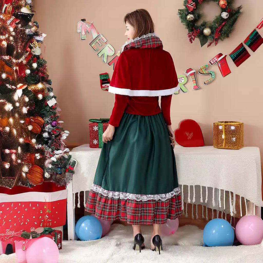 Japanese Party Christmas Queen, Christmas Dress, Christmas Costume, Long Dress Christmas Party Uniform