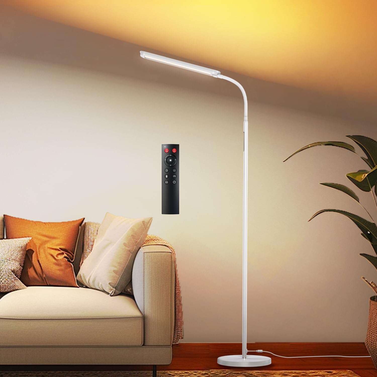 

BeaNet LED Floor Lamp [Wireless Remote Control, 24W, Dual Light Source Ultra Version, JIS AA Type, Top and Bottom Lighting, Independent Control]
