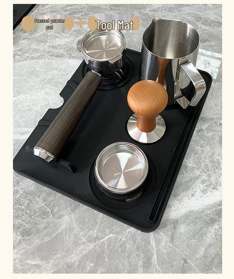 Coffee Machine Anti-Slip Silicone Mat: Bar Counter Mat, Draining Mat, Cocktail Strainer, Heat Insulator, Coaster, Tamper Mat.
