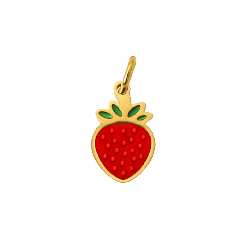 Summer On The New National Tide Does Not Fade Niche Dripping Oil Colored Strawberry Necklace Accessories Diy Design Pendant Women