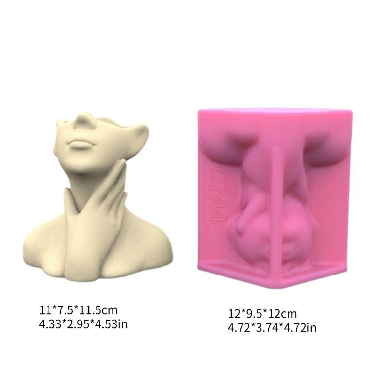Abstract Portrait Flowerpot Mould Human Shaped Silicone Molds Succulents Planter Epoxy Resin Molds Indoor Home Decors