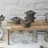 Staub Ceramic Mini Cocotte 10cm (Antique Gray) 4-piece Set
