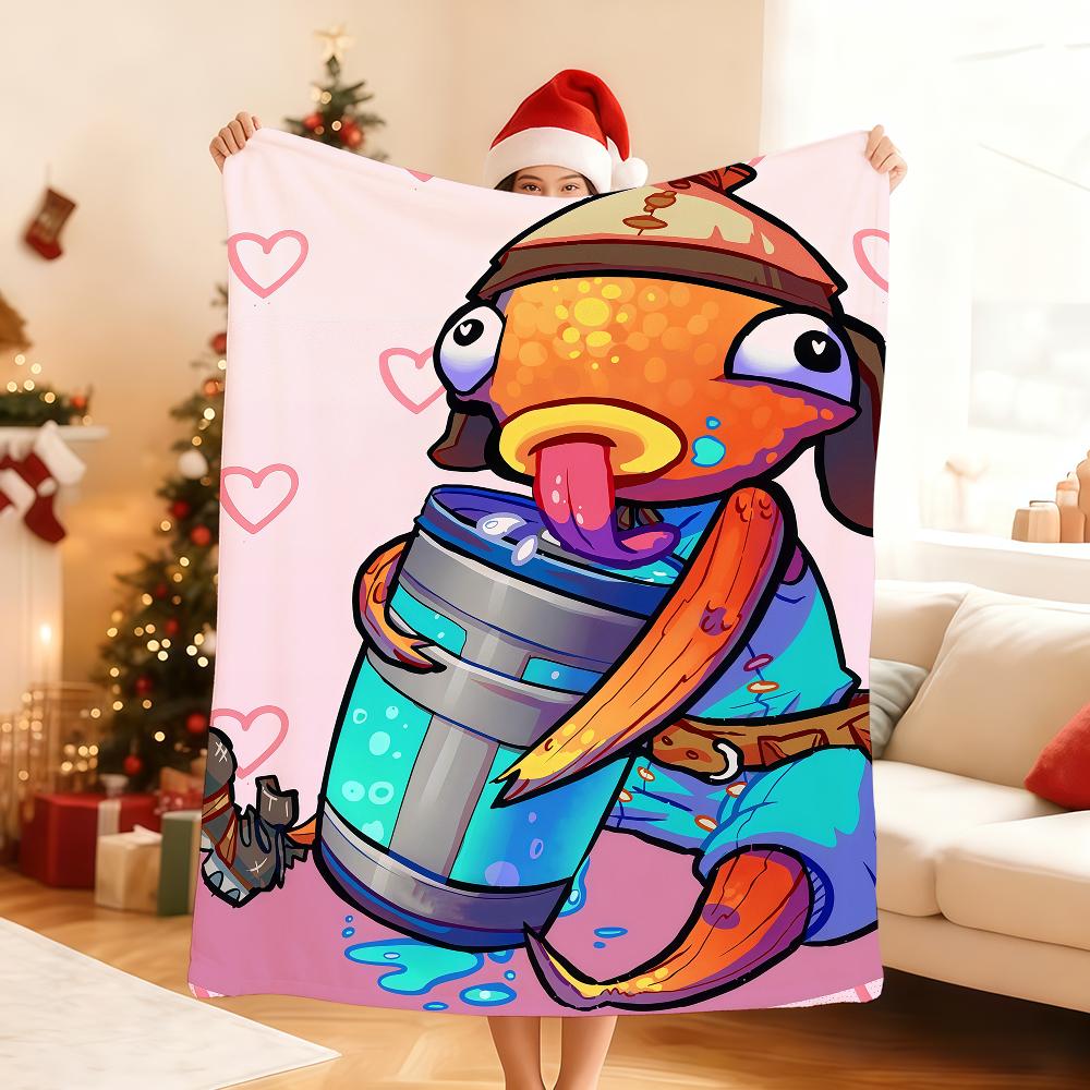 Game F-FORTNITE F-Fishstick Blanket Soft Throw Blanket for Home Bedroom Bed Sofa Picnic Travel Office Rest Cover Blanket Gift