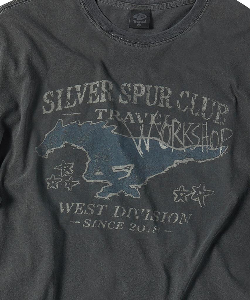 TRAVEL Silver Spur Club Pigment Short Sleeve T-Shirt Black Charcoal