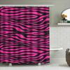 Pink Black Zebra Striped Shower Curtain Waterproof Bathroom Decoration