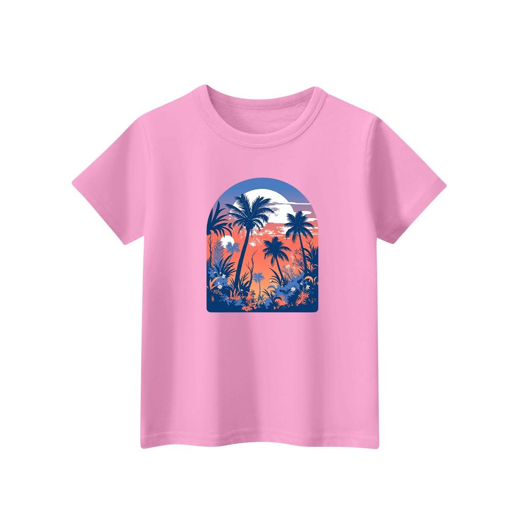 Väikelaste tüdrukute poiste T-särgid Lastele mõeldud poiste ja tüdrukute trükitud lühikeste varrukatega T-särk